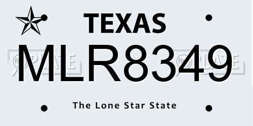 MLR8349 Texas License Plate