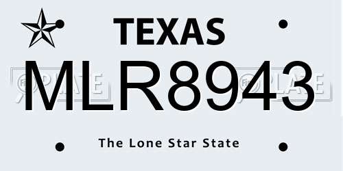 MLR8943 Texas License Plate