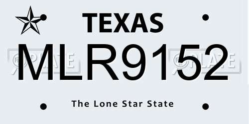 MLR9152 Texas License Plate