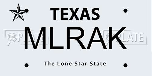 MLRAK Texas License Plate