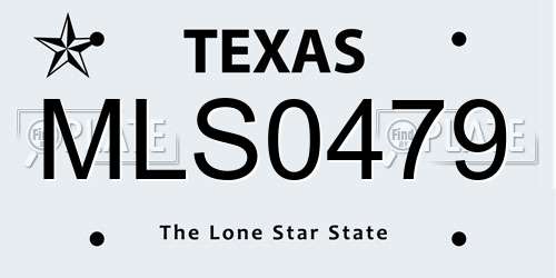 MLS0479 Texas License Plate