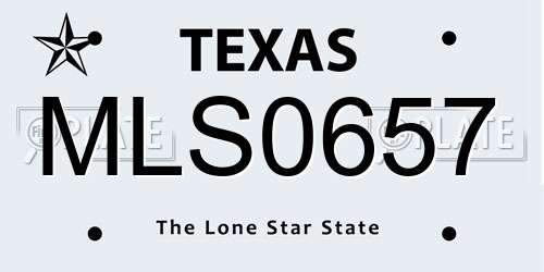 MLS0657 Texas License Plate