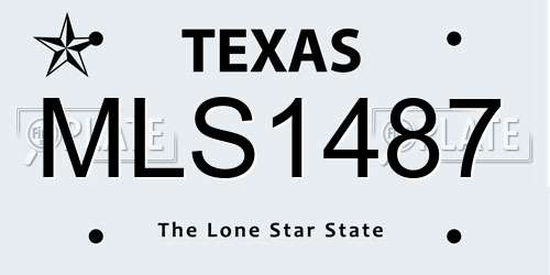 MLS1487 Texas License Plate