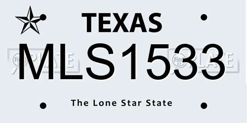 MLS1533 Texas License Plate
