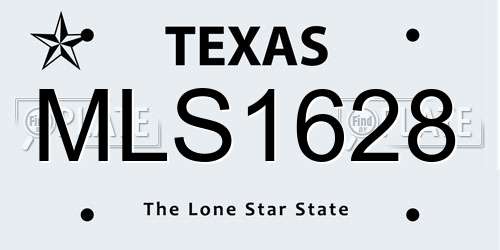 MLS1628 Texas License Plate