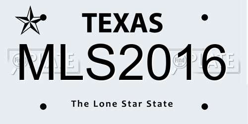 MLS2016 Texas License Plate