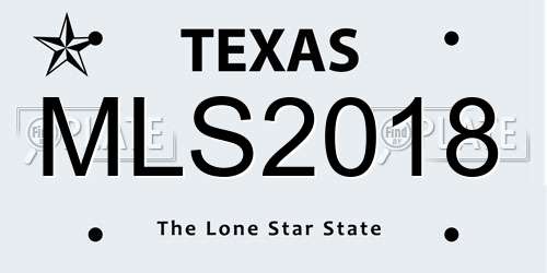 MLS2018 Texas License Plate