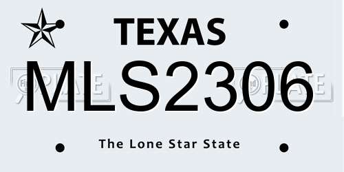 MLS2306 Texas License Plate