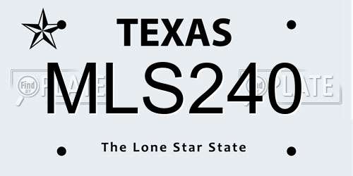 MLS240 Texas License Plate