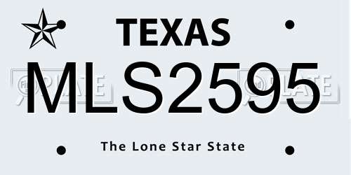 MLS2595 Texas License Plate