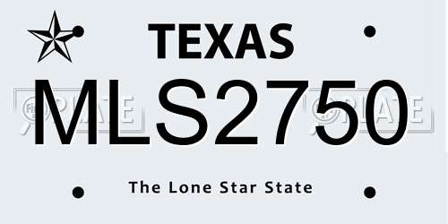 MLS2750 Texas License Plate