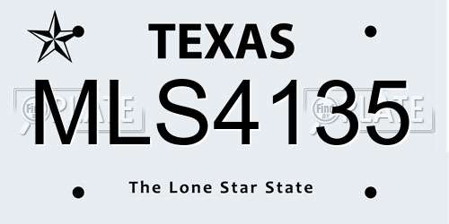 MLS4135 Texas License Plate