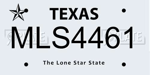 MLS4461 Texas License Plate