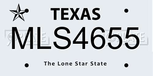 MLS4655 Texas License Plate