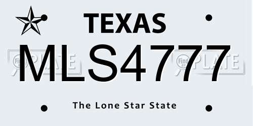 MLS4777 Texas License Plate