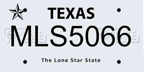 MLS5066 Texas License Plate
