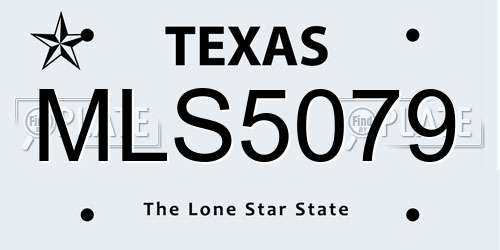 MLS5079 Texas License Plate