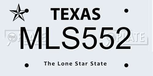 MLS552 Texas License Plate