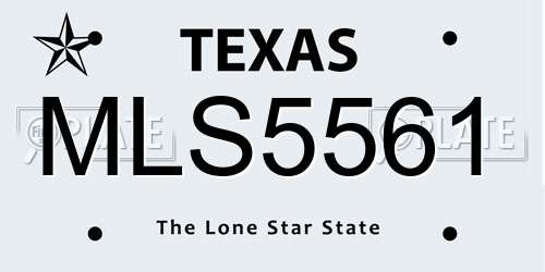 MLS5561 Texas License Plate