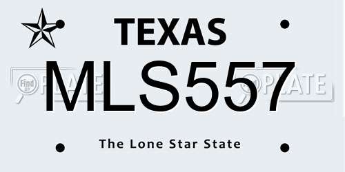 MLS557 Texas License Plate
