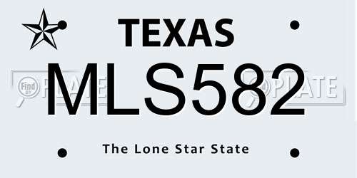 MLS582 Texas License Plate