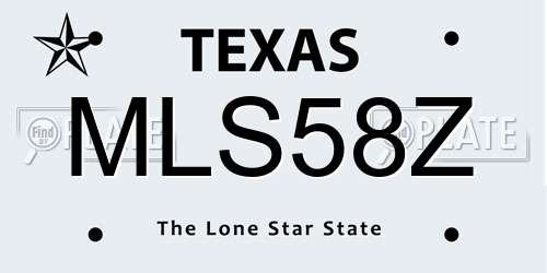 MLS58Z Texas License Plate