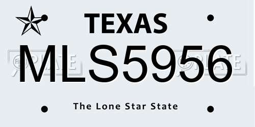MLS5956 Texas License Plate