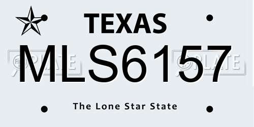 MLS6157 Texas License Plate