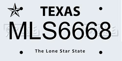MLS6668 Texas License Plate