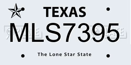 MLS7395 Texas License Plate