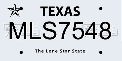 MLS7548 Texas License Plate