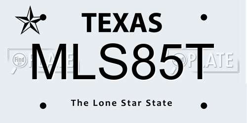 MLS85T Texas License Plate
