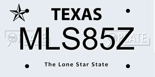 MLS85Z Texas License Plate