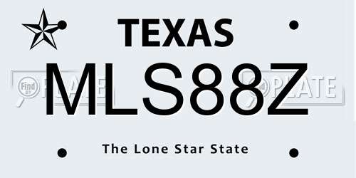 MLS88Z Texas License Plate