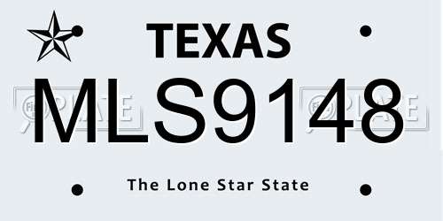 MLS9148 Texas License Plate