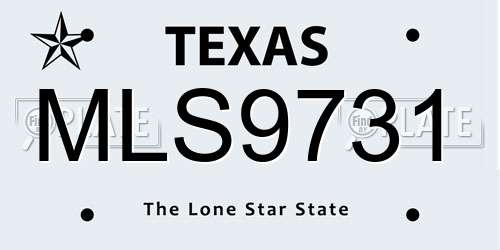 MLS9731 Texas License Plate