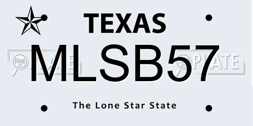 MLSB57 Texas License Plate