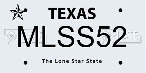 MLSS52 Texas License Plate