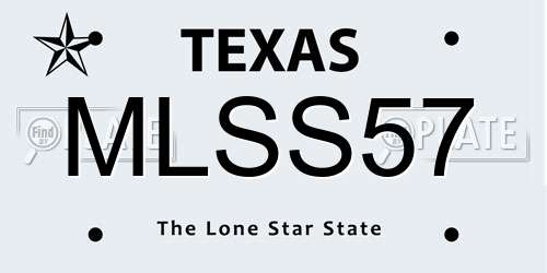 MLSS57 Texas License Plate