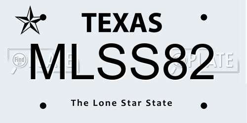 MLSS82 Texas License Plate