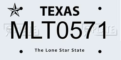 MLT0571 Texas License Plate
