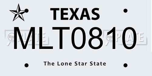 MLT0810 Texas License Plate