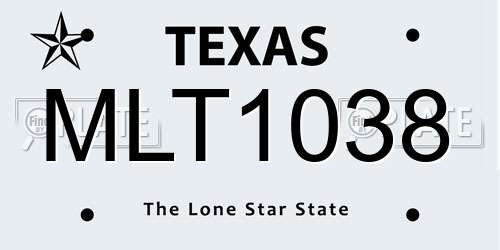 MLT1038 Texas License Plate