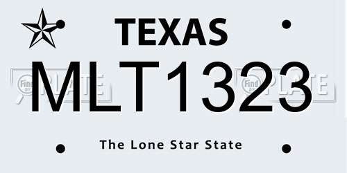 MLT1323 Texas License Plate