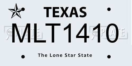 MLT1410 Texas License Plate