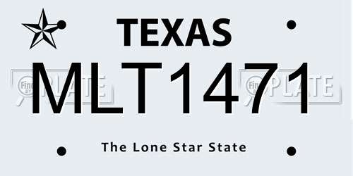 MLT1471 Texas License Plate