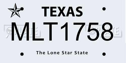 MLT1758 Texas License Plate
