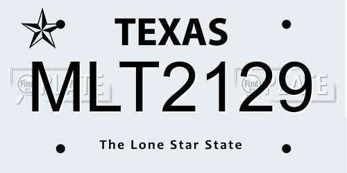 MLT2129 Texas License Plate