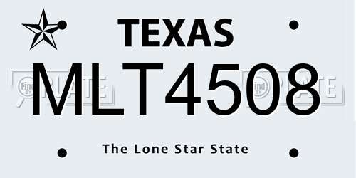 MLT4508 Texas License Plate