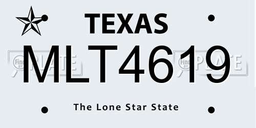MLT4619 Texas License Plate